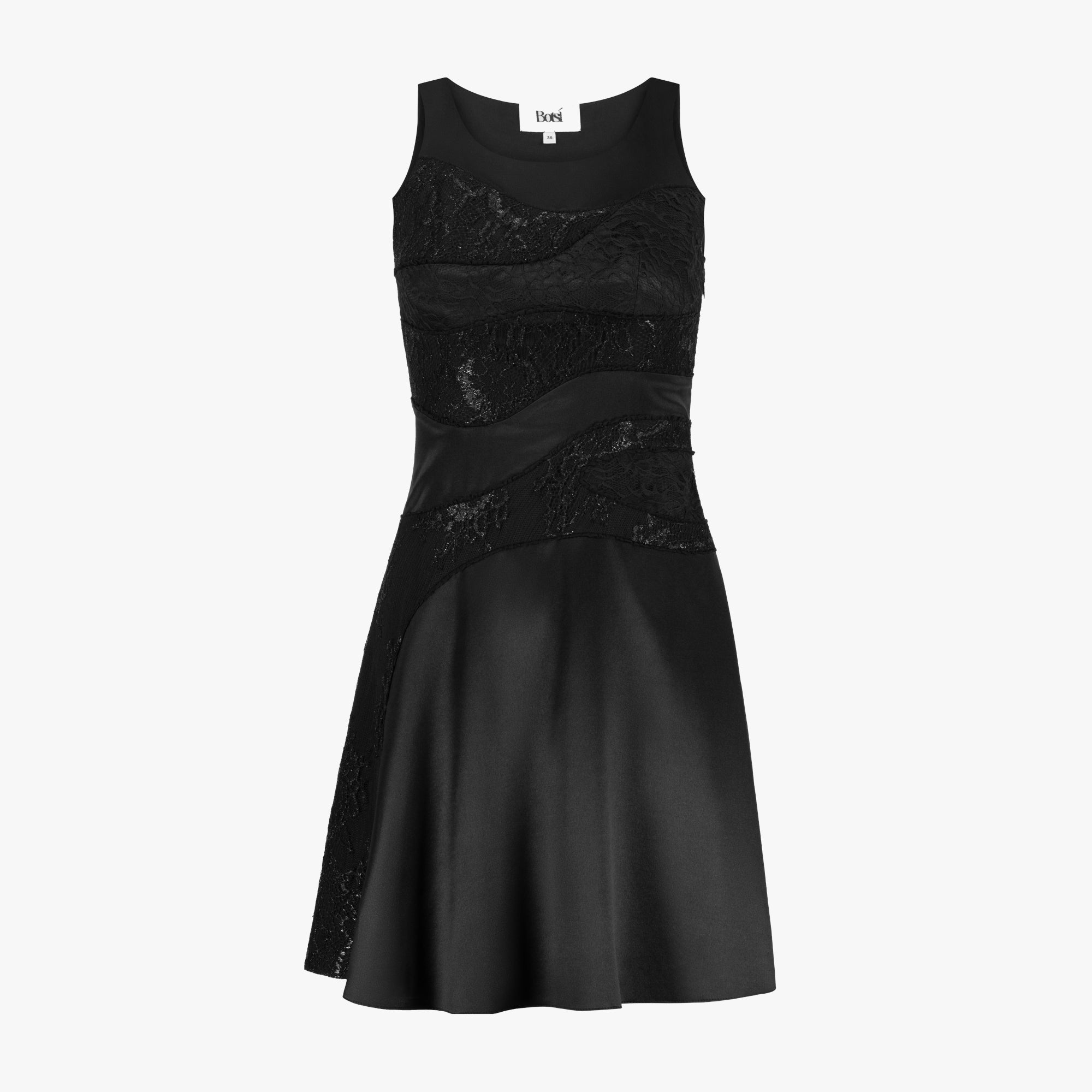 Eterna Patchwork Dress (Black/Charcoal) – Botsi