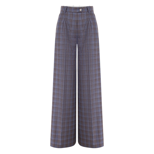Check Pattern High-Rise Trousers