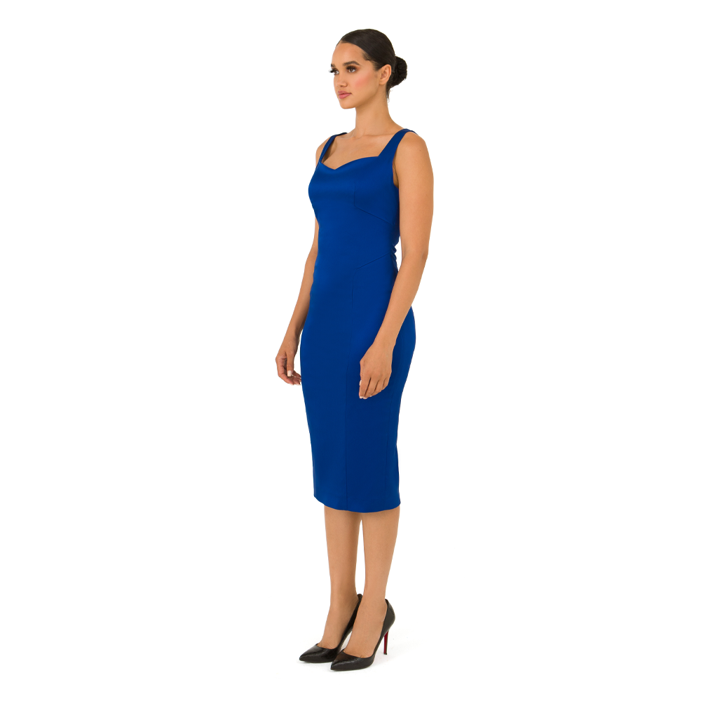 Cobalt blue fitted top dress