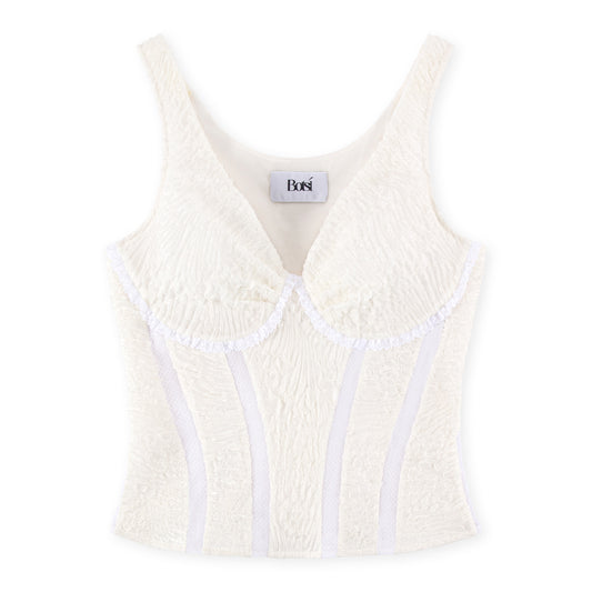 Lace-Panelling Stretchy Corset Top