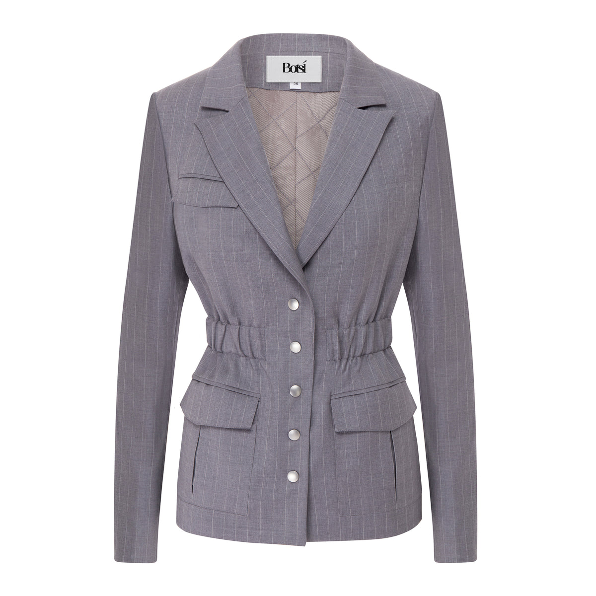 Gray Striped Wool Jacket – Botsi