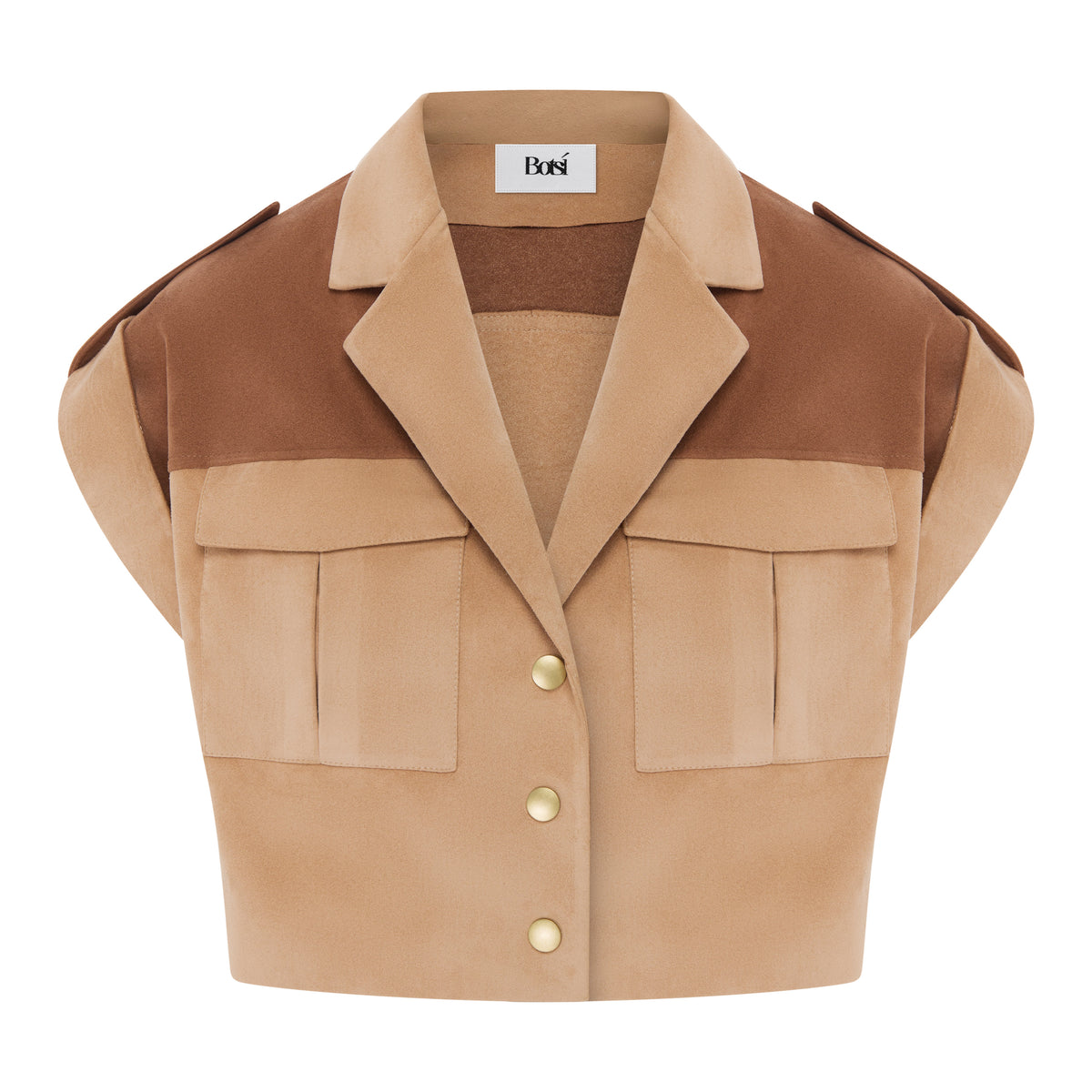 Beige Ultrasuede Cropped Jacket (Try-on) – Botsi